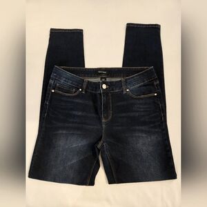 White House Black Market - Dark Blue Distressed Skinny Jean - (6R)